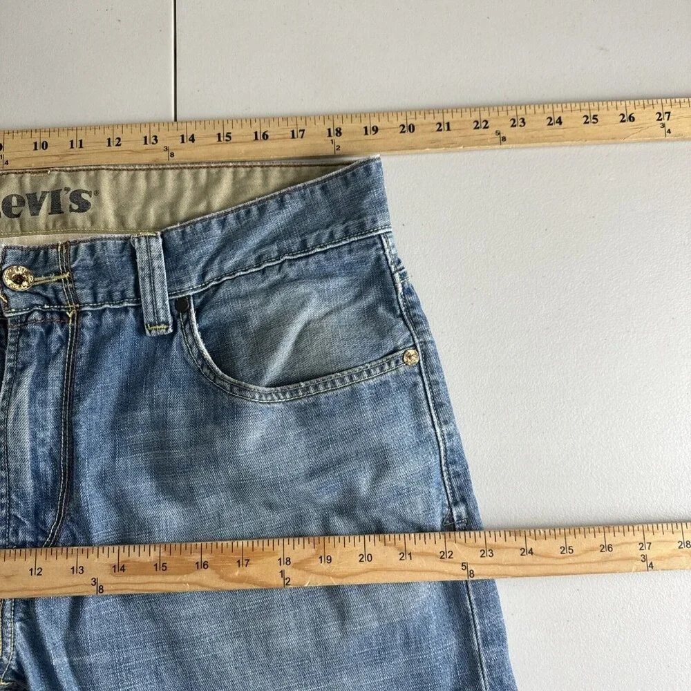 Vintage Levis Slim Straight Jeans Men 38x32 Y2k Flip Pocket Western Paint cowboy